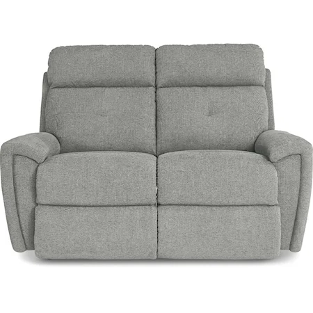 Contemporary Power Reclining Loveseat with USB Charging Ports and Power Tilt Headrests